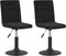 vidaXL - Eetkamerstoelen - draaibaar - 2 - st - fluweel - zwart