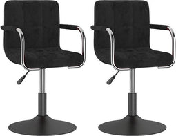 vidaXL - Eetkamerstoelen - draaibaar - 2 - st - fluweel - zwart