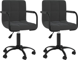 vidaXL - Eetkamerstoelen - draaibaar - 2 - st - fluweel - zwart