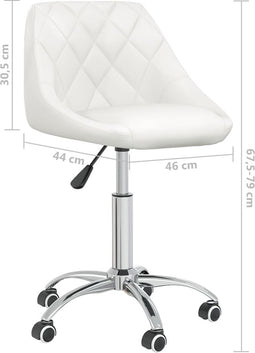 vidaXL - Eetkamerstoelen - draaibaar - 2 - st - kunstleer - wit