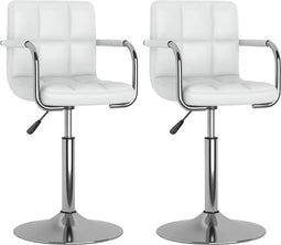 vidaXL - Eetkamerstoelen - draaibaar - 2 - st - kunstleer - wit