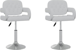 vidaXL - Eetkamerstoelen - draaibaar - 2 - st - kunstleer - wit