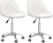 vidaXL - Eetkamerstoelen - draaibaar - 2 - st - kunstleer - wit