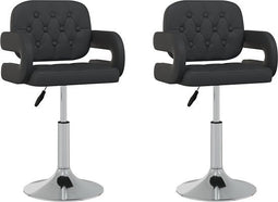vidaXL - Eetkamerstoelen - draaibaar - 2 - st - kunstleer - zwart