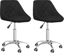 vidaXL - Eetkamerstoelen - draaibaar - 2 - st - kunstleer - zwart