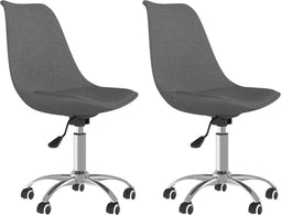 vidaXL - Eetkamerstoelen - draaibaar - 2 - st - stof - donkergrijs