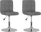 vidaXL - Eetkamerstoelen - draaibaar - 2 - st - stof - lichtgrijs