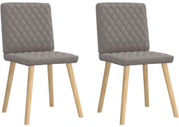 vidaXL - Eetkamerstoelen - draaibaar - 2 - st - stof - taupe