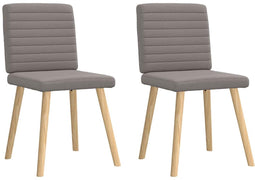 vidaXL - Eetkamerstoelen - draaibaar - 2 - st - stof - taupe