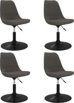 vidaXL - Eetkamerstoelen - draaibaar - 4 - st - fluweel - donkergrijs