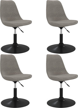 vidaXL - Eetkamerstoelen - draaibaar - 4 - st - fluweel - lichtgrijs