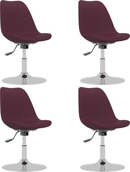 vidaXL - Eetkamerstoelen - draaibaar - 4 - st - stof - paars
