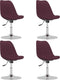 vidaXL - Eetkamerstoelen - draaibaar - 4 - st - stof - paars
