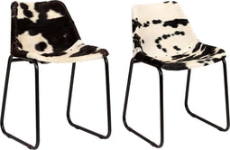 vidaXL - Eetkamerstoelen - echt - geitenleer - 2 - st