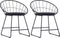 vidaXL - Eetkamerstoelen - met - kunstleren - zittingen - 2 - st - staal - zwart
