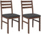 vidaXL - Eetkamerstoelen - met - kussens - 2 - st - massief - hout - rubber - bruin