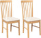 vidaXL - Eetkamerstoelen - met - kussens - 2 - st - massief - hout - rubber