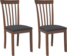 vidaXL - Eetkamerstoelen - met - kussens - 2 - st - massief - hout - rubber - bruin