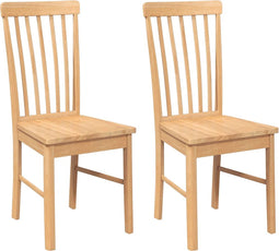 vidaXL - Eetkamerstoelen - met - kussens - 2 - st - massief - hout - rubber