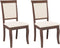 vidaXL - Eetkamerstoelen - met - kussens - 2 - st - massief - hout - rubber - bruin