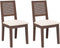 vidaXL - Eetkamerstoelen - met - kussens - 2 - st - massief - hout - rubber - bruin