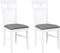 vidaXL - Eetkamerstoelen - met - kussens - 2 - st - massief - hout - rubber - wit