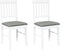 vidaXL - Eetkamerstoelen - met - kussens - 2 - st - massief - hout - rubber - wit