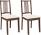 vidaXL - Eetkamerstoelen - met - kussens - 2 - st - massief - hout - rubber - bruin