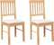 vidaXL - Eetkamerstoelen - met - kussens - 2 - st - massief - hout - rubber