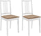vidaXL - Eetkamerstoelen - met - kussens - 2 - st - massief - hout - wit
