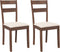 vidaXL - Eetkamerstoelen - met - kussens - 2 - st - massief - hout - rubber - bruin