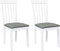 vidaXL - Eetkamerstoelen - met - kussens - 2 - st - massief - hout - rubber - wit
