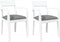 vidaXL - Eetkamerstoelen - met - kussens - 2 - st - massief - hout - rubber - wit
