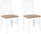 vidaXL - Eetkamerstoelen - met - kussens - 2 - st - massief - hout - rubber - wit