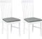 vidaXL - Eetkamerstoelen - met - kussens - 2 - st - massief - hout - rubber - wit