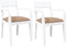 vidaXL - Eetkamerstoelen - met - kussens - 2 - st - massief - hout - rubber - wit