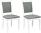 vidaXL - Eetkamerstoelen - met - kussens - 2 - st - massief - hout - rubber - wit
