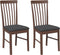 vidaXL - Eetkamerstoelen - met - kussens - 2 - st - massief - hout - rubber - bruin