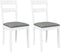 vidaXL - Eetkamerstoelen - met - kussens - 2 - st - massief - hout - rubber - wit