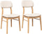 vidaXL - Eetkamerstoelen - met - kussens - 2 - st - massief - hout - naturel - rubber