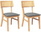 vidaXL - Eetkamerstoelen - met - kussens - 2 - st - massief - hout - rubber