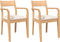 vidaXL - Eetkamerstoelen - met - kussens - 2 - st - massief - hout - naturel - rubber