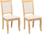 vidaXL - Eetkamerstoelen - met - kussens - 2 - st - massief - hout - naturel - rubber