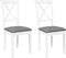 vidaXL - Eetkamerstoelen - met - kussens - 2 - st - massief - hout - rubber - wit