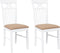 vidaXL - Eetkamerstoelen - met - kussens - 2 - st - massief - hout - rubber - wit