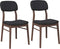 vidaXL - Eetkamerstoelen - met - kussens - 2 - st - massief - hout - rubber - bruin
