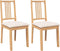 vidaXL - Eetkamerstoelen - met - kussens - 2 - st - massief - hout - naturel - rubber
