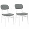 vidaXL - Eetkamerstoelen - met - kussens - 2 - st - massief - hout - rubber - wit