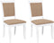 vidaXL - Eetkamerstoelen - met - kussens - 2 - st - massief - hout - rubber - wit