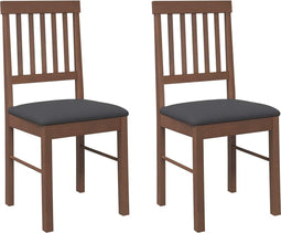 vidaXL - Eetkamerstoelen - met - kussens - 2 - st - massief - hout - rubber - bruin